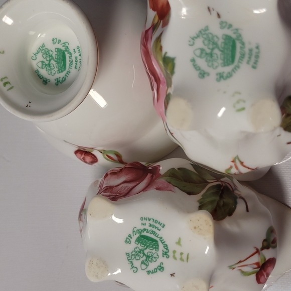 Vintage Hammersley footed teacup and sugar and creamer - Picture 8 of 8